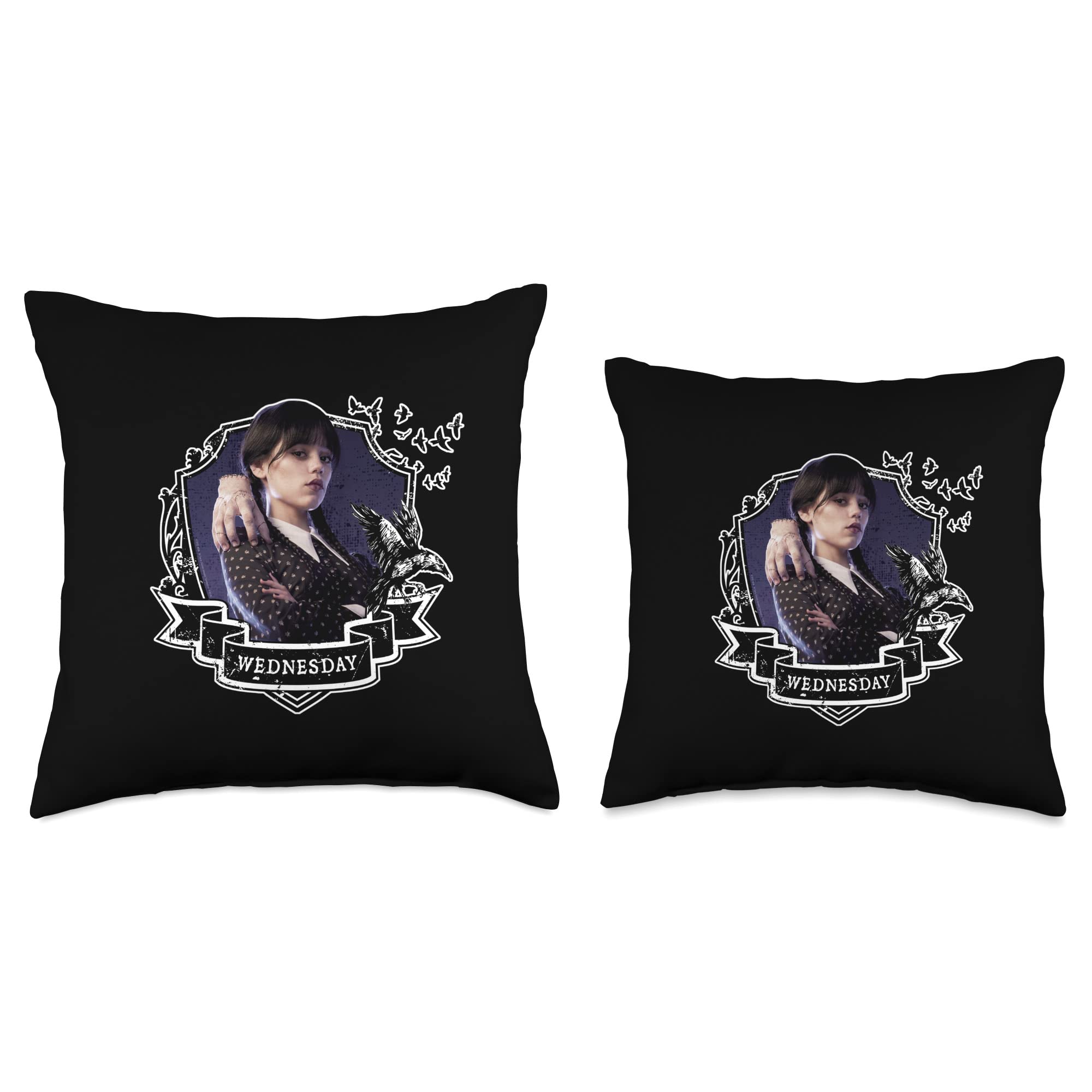 Wednesday Nevermore Frame Wednesday Throw Pillow - Image 3