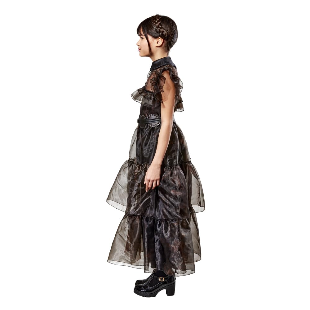 Wednesday TV Series: Wednesday Addams Costume Rave 'n Dance Dress for Kids by Rubies, Girl's Small - Image 3